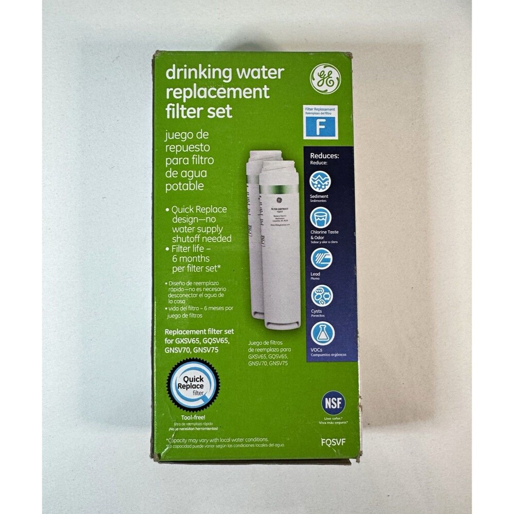 GE FQSVF Dual-Stage Under Sink Replacement Water Filter Set (Pack of 2)